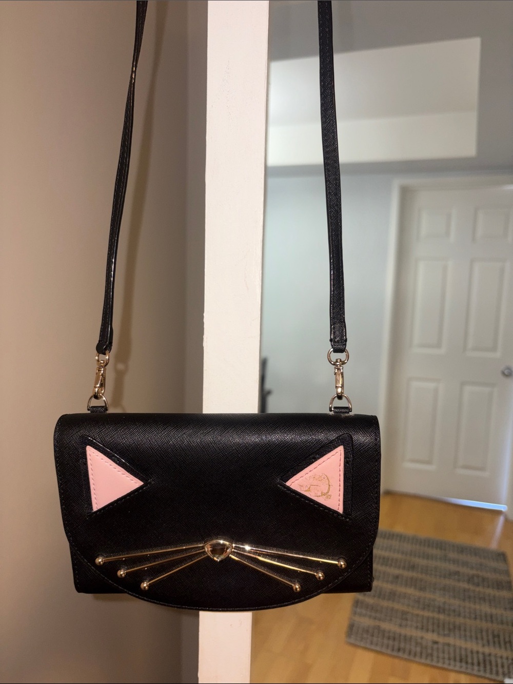 Kate Spade NY Winni Jazz Things Up Cat Leather Wallet Crossbody Novelty